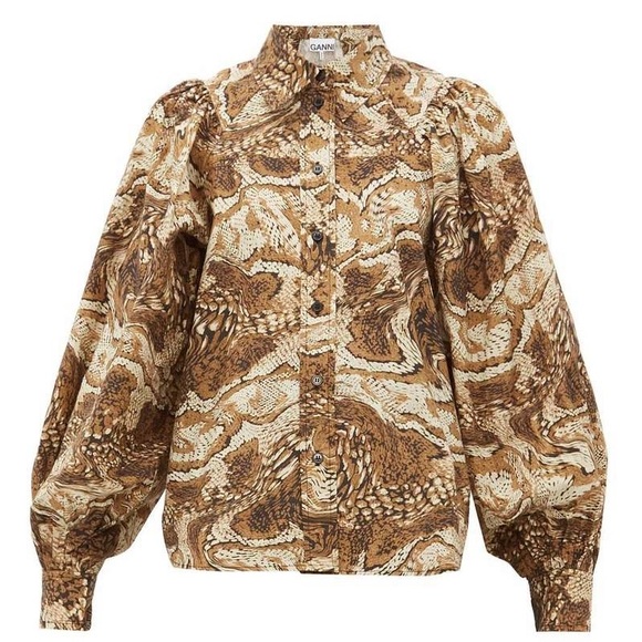 Ganni Tigers Eye buttoned blouse 36 - Picture 3 of 7